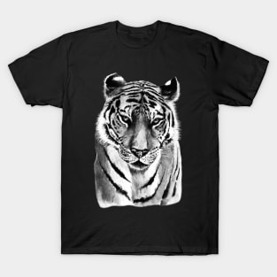 Tiger Watercolor in Black and White T-Shirt